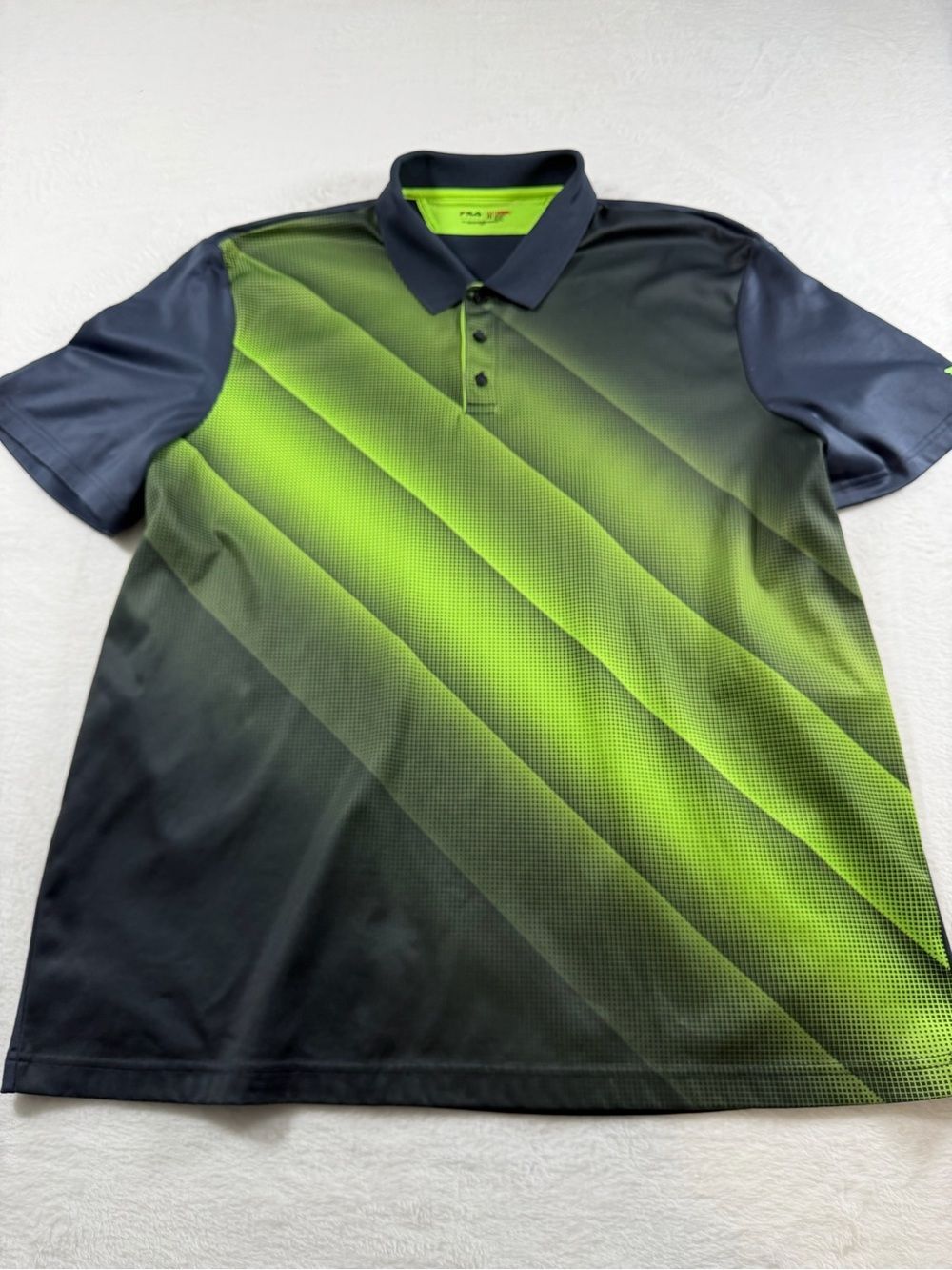 Fila Men’s Black & Neon Green Polo